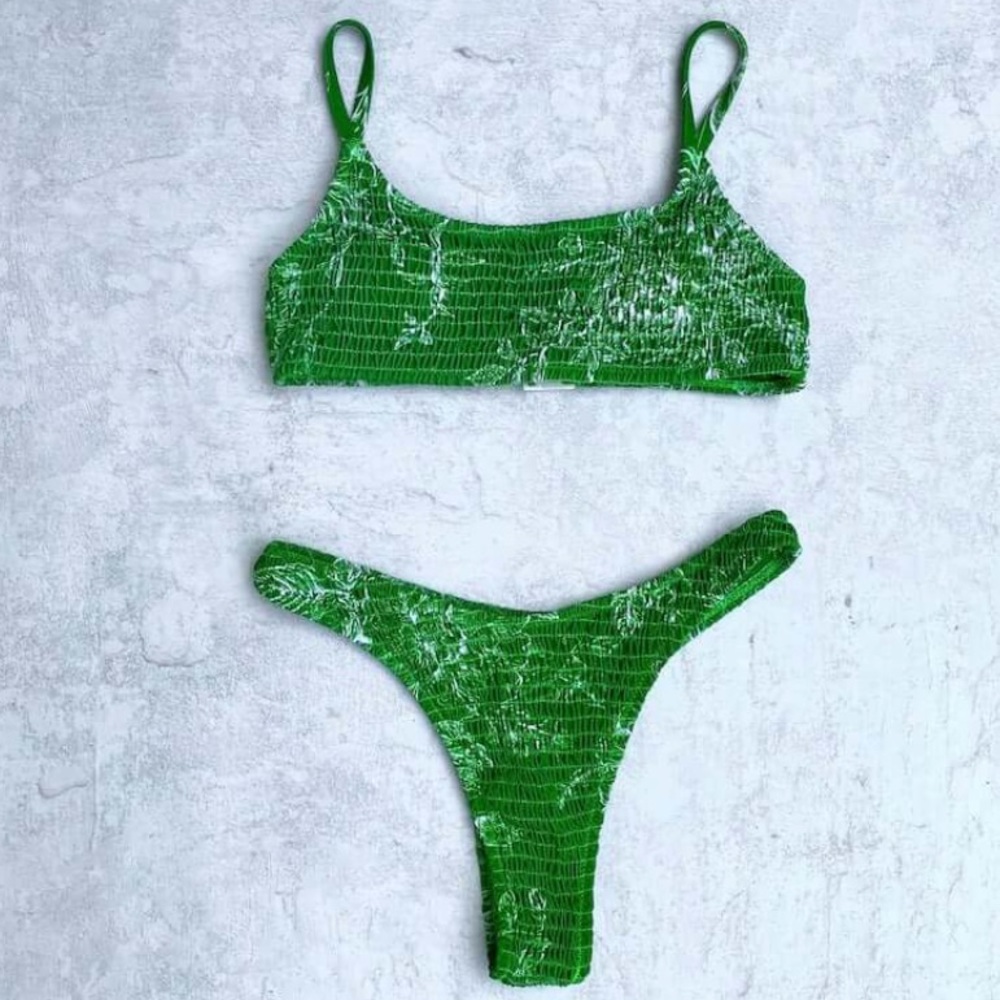 Ruched Floral Bikini